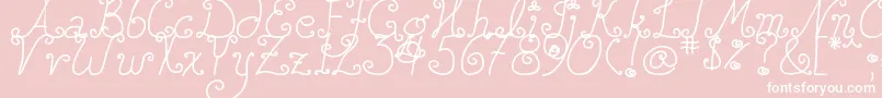 DjbSquirlyQ Font – White Fonts on Pink Background