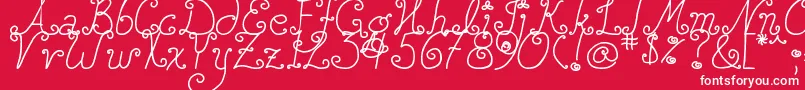 DjbSquirlyQ Font – White Fonts on Red Background