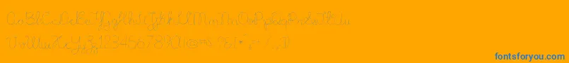 MikelisLight-Schriftart – Blaue Schriften auf orangefarbenem Hintergrund