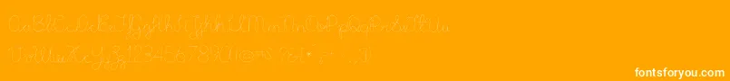 MikelisLight-Schriftart – Weiße Schriften auf orangefarbenem Hintergrund