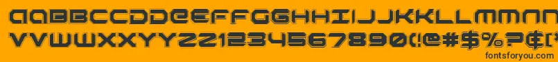 Robotaura Font – Black Fonts on Orange Background