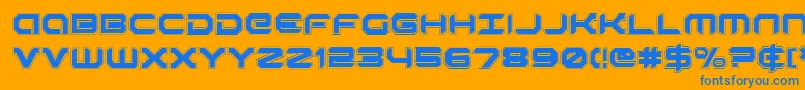 Robotaura Font – Blue Fonts on Orange Background