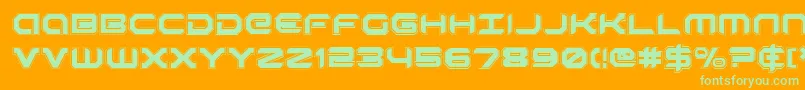 Robotaura Font – Green Fonts on Orange Background