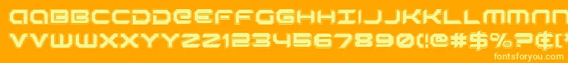 Robotaura Font – Yellow Fonts on Orange Background