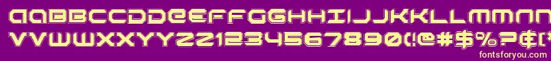 Robotaura Font – Yellow Fonts on Purple Background
