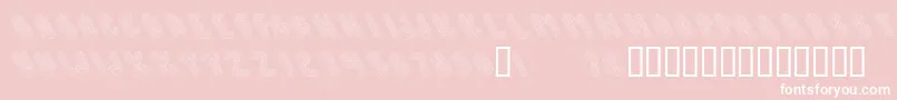 Topple1-Schriftart – Weiße Schriften auf rosa Hintergrund