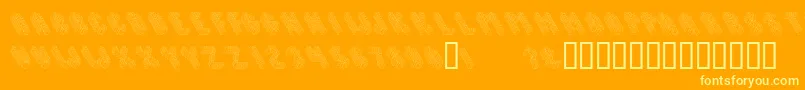 Topple1 Font – Yellow Fonts on Orange Background