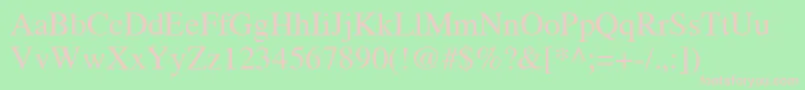 TimesCeRegular Font – Pink Fonts on Green Background