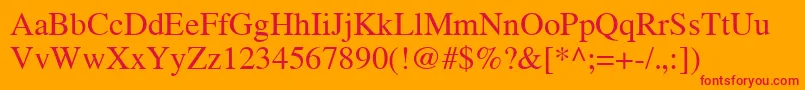 TimesCeRegular Font – Red Fonts on Orange Background