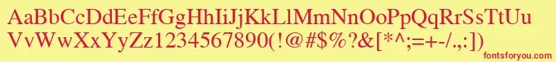 TimesCeRegular Font – Red Fonts on Yellow Background
