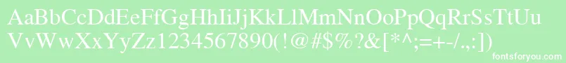 TimesCeRegular Font – White Fonts on Green Background