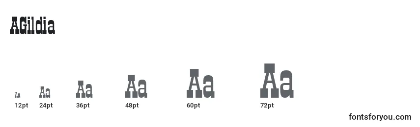 Размеры шрифта AGildia