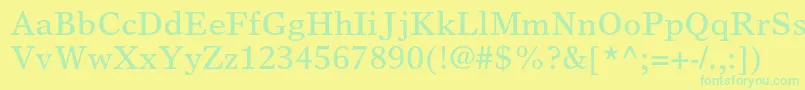 TimeseuropaltstdRoman Font – Green Fonts on Yellow Background