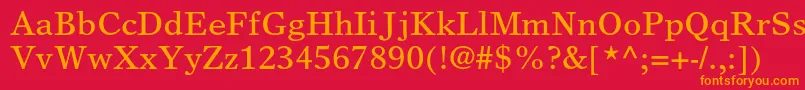 フォントTimeseuropaltstdRoman – 赤い背景にオレンジの文字