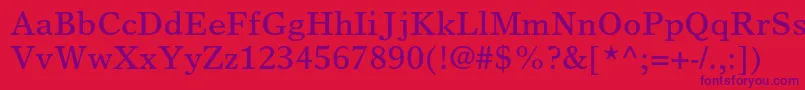 TimeseuropaltstdRoman Font – Purple Fonts on Red Background