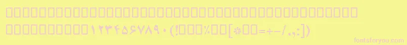 BCompsetBold-fontti – vaaleanpunaiset fontit keltaisella taustalla