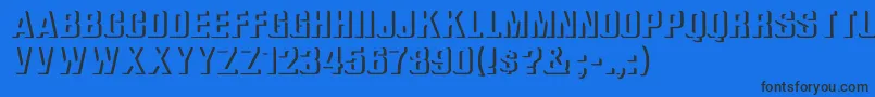 フォントWhataReliefBold – 黒い文字の青い背景