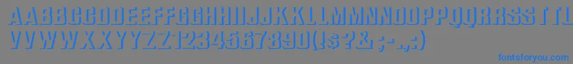 フォントWhataReliefBold – 灰色の背景に青い文字