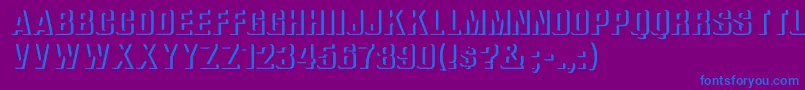 フォントWhataReliefBold – 紫色の背景に青い文字