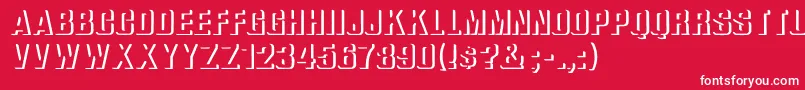 フォントWhataReliefBold – 赤い背景に白い文字