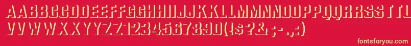 WhataReliefBold Font – Yellow Fonts on Red Background