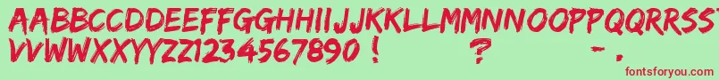 Edo Font – Red Fonts on Green Background