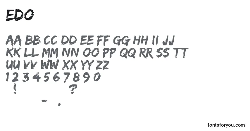 characters of edo font, letter of edo font, alphabet of  edo font