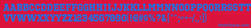 OctinsportsrgBold Font – Blue Fonts on Red Background