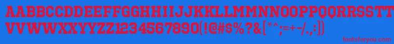 OctinsportsrgBold Font – Red Fonts on Blue Background