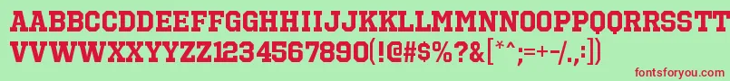 OctinsportsrgBold Font – Red Fonts on Green Background