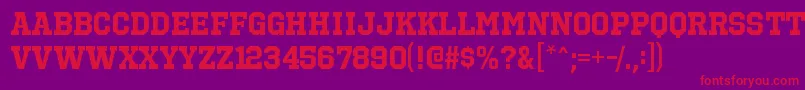 OctinsportsrgBold Font – Red Fonts on Purple Background