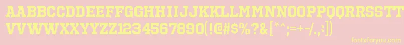 OctinsportsrgBold Font – Yellow Fonts on Pink Background