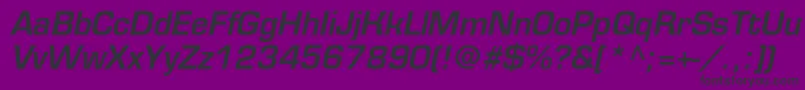 EurofontmediumcItalic Font – Black Fonts on Purple Background