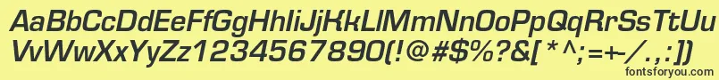 EurofontmediumcItalic Font – Black Fonts on Yellow Background