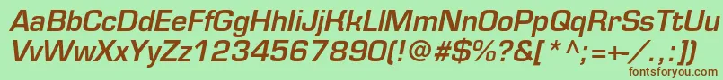 EurofontmediumcItalic Font – Brown Fonts on Green Background
