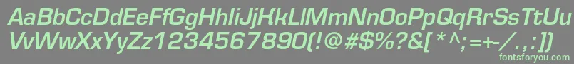 Fonte EurofontmediumcItalic – fontes verdes em um fundo cinza
