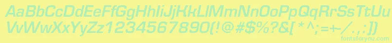 EurofontmediumcItalic Font – Green Fonts on Yellow Background