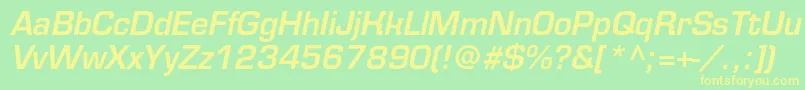 EurofontmediumcItalic Font – Yellow Fonts on Green Background