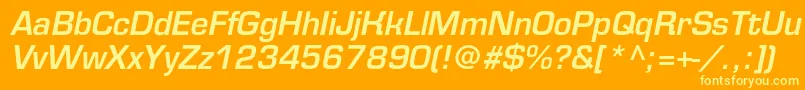EurofontmediumcItalic Font – Yellow Fonts on Orange Background
