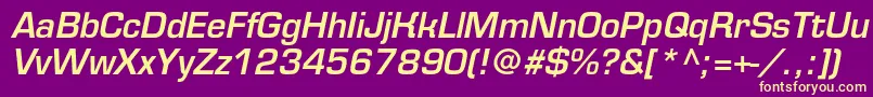 EurofontmediumcItalic Font – Yellow Fonts on Purple Background