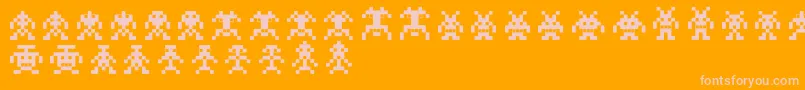 Binarysoldiers-fontti – vaaleanpunaiset fontit oranssilla taustalla
