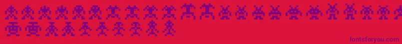 フォントBinarysoldiers – 赤い背景に紫のフォント