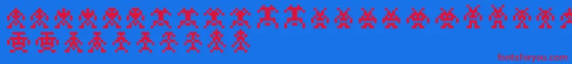 Binarysoldiers Font – Red Fonts on Blue Background