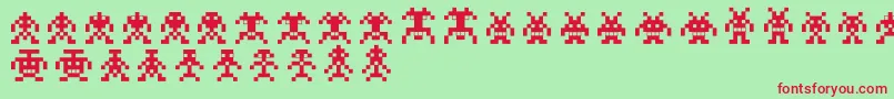 フォントBinarysoldiers – 赤い文字の緑の背景