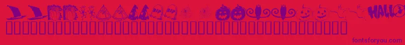 KrBooville-Schriftart – Violette Schriften auf rotem Hintergrund