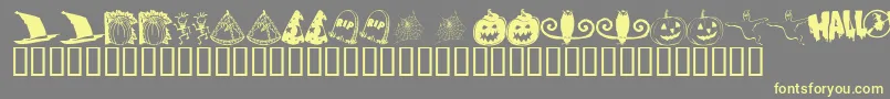 KrBooville-Schriftart – Gelbe Schriften auf grauem Hintergrund