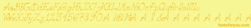 ElizabethCursiva Font – Orange Fonts on Yellow Background