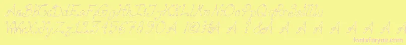 ElizabethCursiva Font – Pink Fonts on Yellow Background