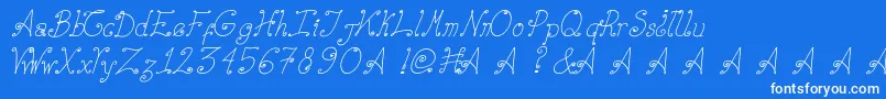 ElizabethCursiva Font – White Fonts on Blue Background