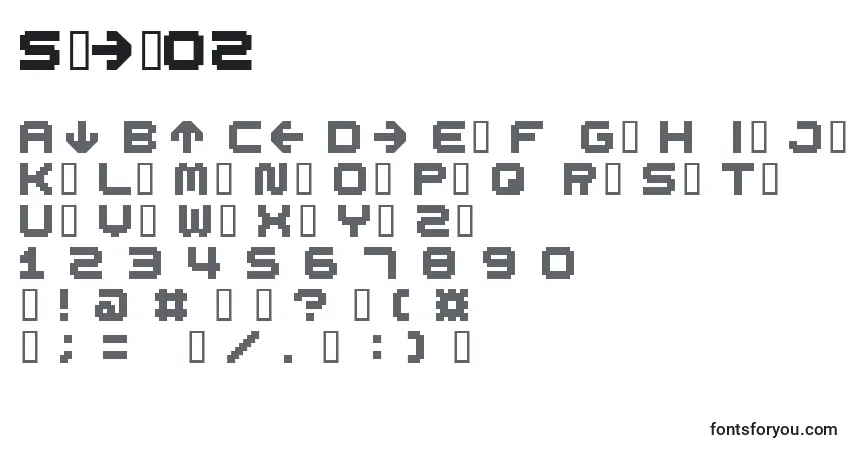 A fonte Spdr02 – alfabeto, números, caracteres especiais